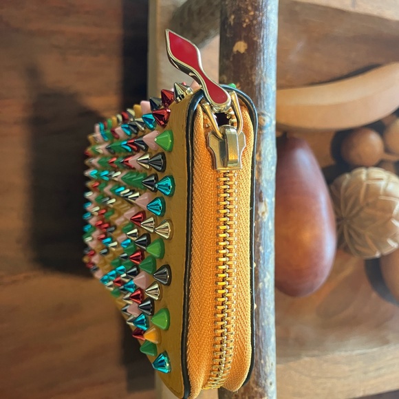 Christian Louboutin Yellow Studded Wallet - Picture 6 of 9